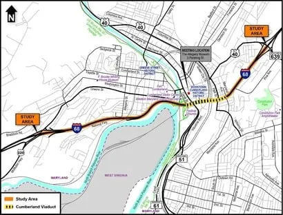 SHA Open House on I-68 Cumberland Viaduct Study Set for Oct. 27