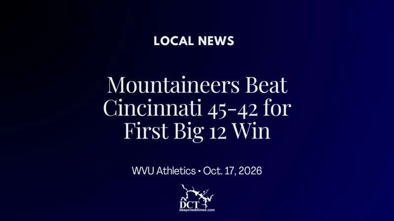 Mountaineers Beat Cincinnati 45-42 for First Big 12 Win