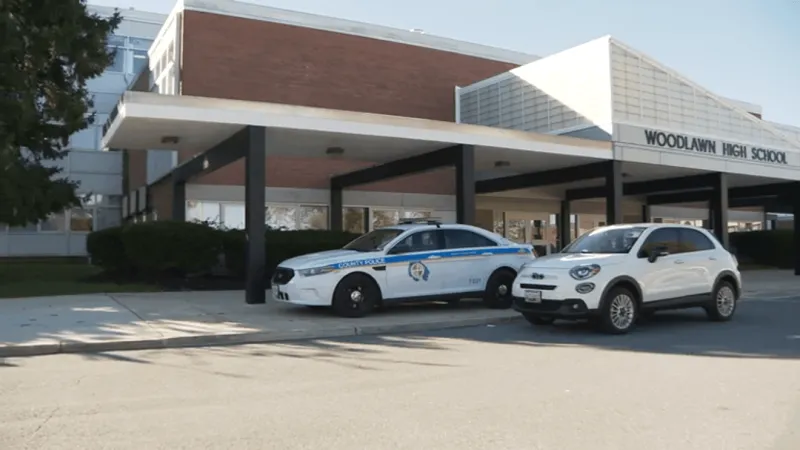 Heavy police presence at Woodlawn High School on Monday after alleged online threat