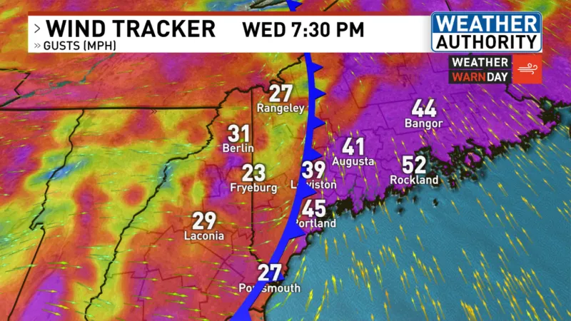 Over 50 mph winds, heavy rain expected to cause power outages in parts of Maine