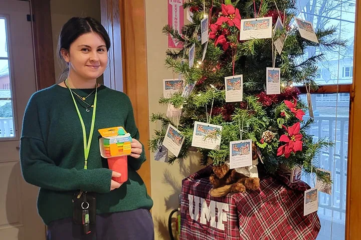 UMaine Farmington community celebrates season with giving spirit