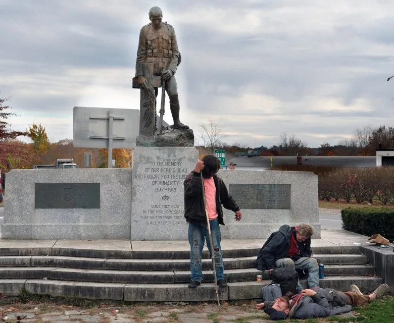 Photos: Homeless people in central Maine brave the elements