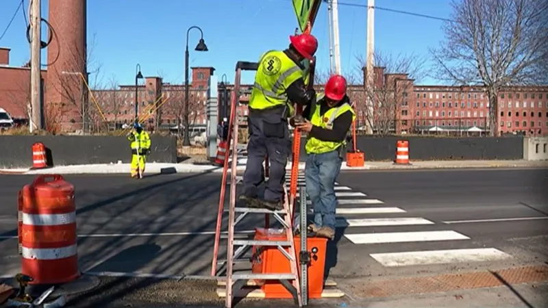 Temporary crossing lights put back where Biddeford girl was hit by car