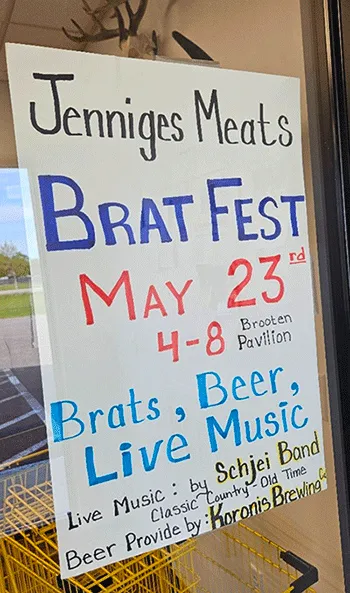 Jenniges Meats invites public to first annual BratFest in Brooten