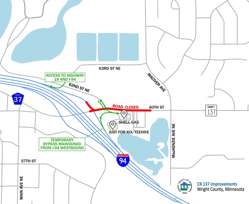 Ramp to Eastbound Interstate 94 Closes in Albertville as County Project Continues