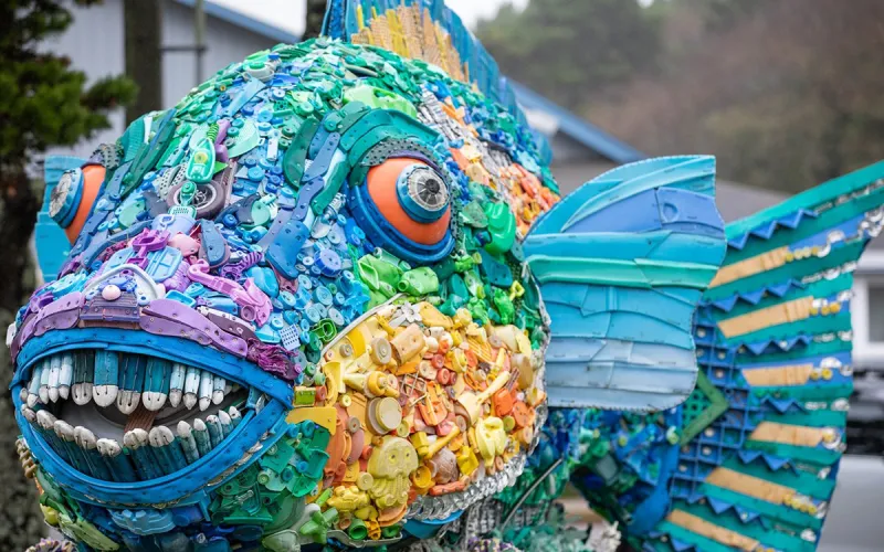 Animal Sculptures Made from Ocean Pollution Land at Como Park