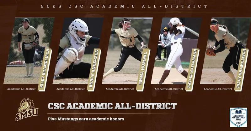 Five SMSU softball players earn CSC Academic All-District accolades