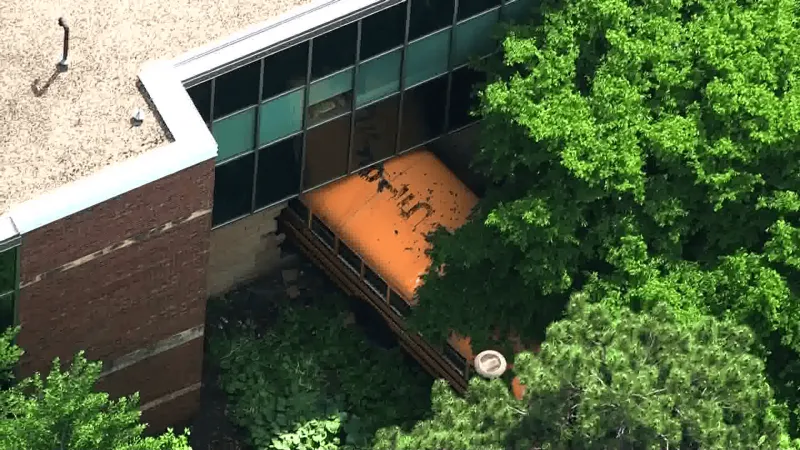 School bus crashes into Hamline University