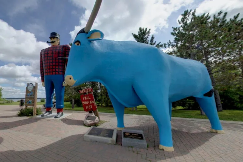 Bemidji's Iconic Paul And Babe Get A Fresh Coat Of Paint