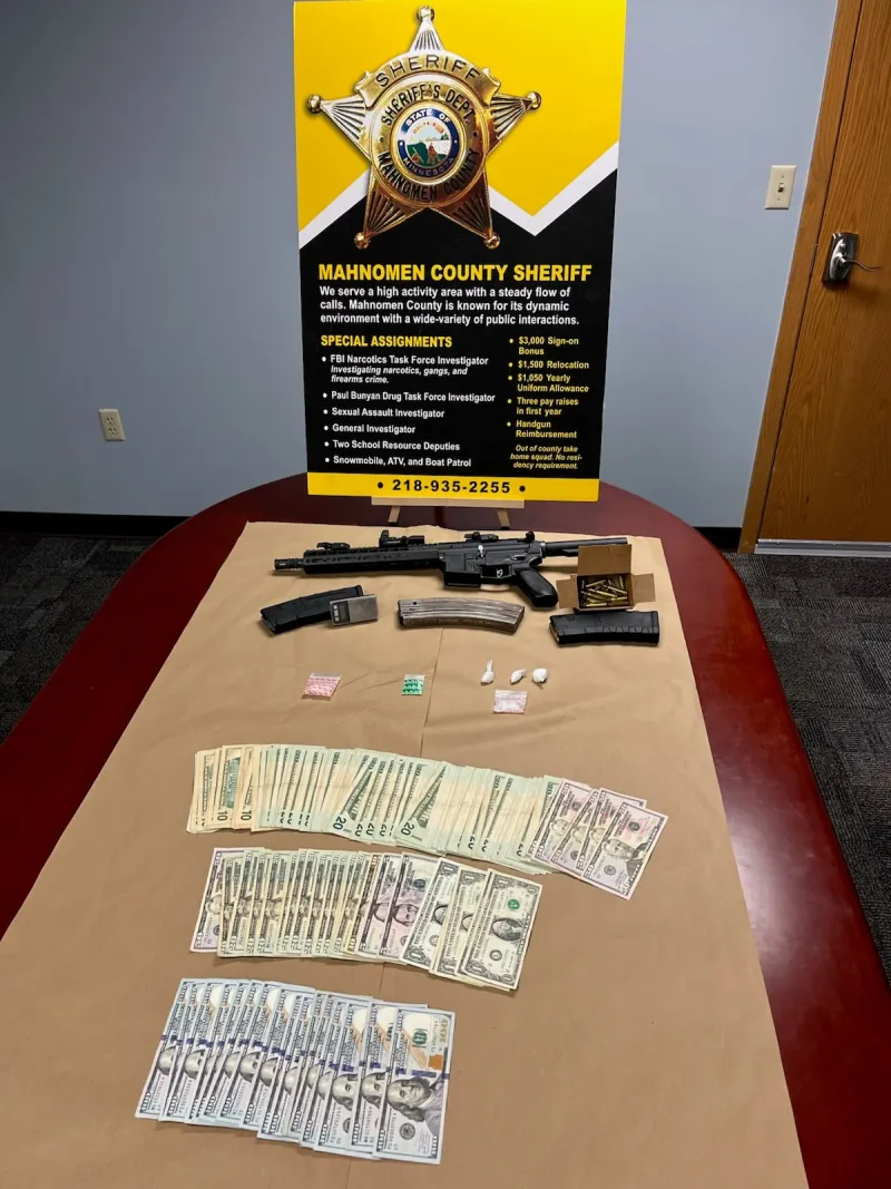 Drugs, weapon and money seized from stolen vehicle in Mahnomen County, two men arrested