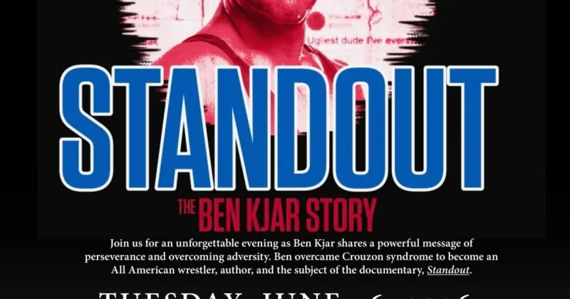 Ben Kjar, who had his story told in the movie "Standout," comes to Alexandria on Tuesday
