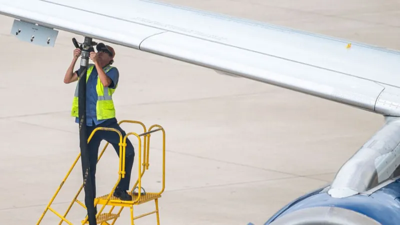 The price of jet fuel is falling, but don't expect airfares to follow any time soon