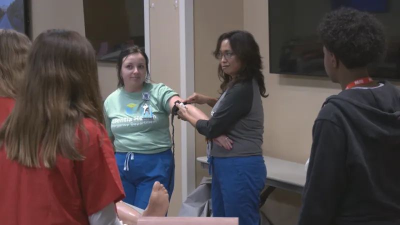 Area students go to Scrubs Boot Camp to learn about careers in nursing