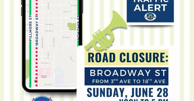 Broadway St. to be closed for a time this Sunday for Vikingland Band Festival