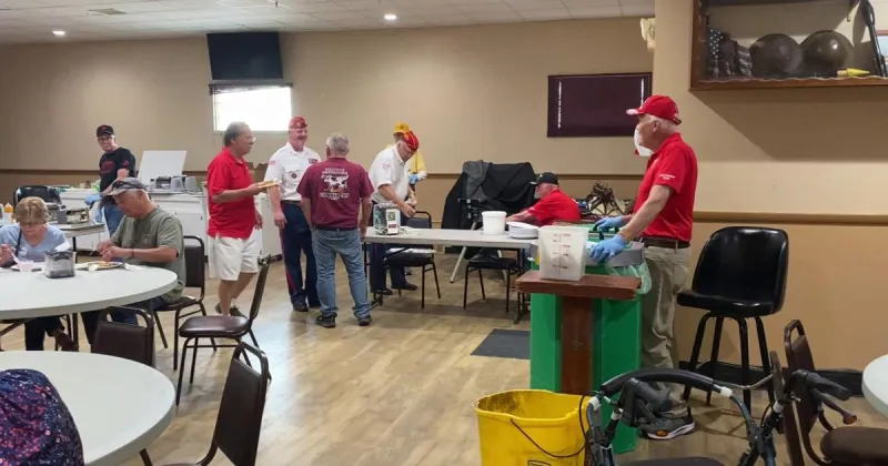 Lions and Marines team up again for annual Belgian Waffle Feed yesterday (Sunday)