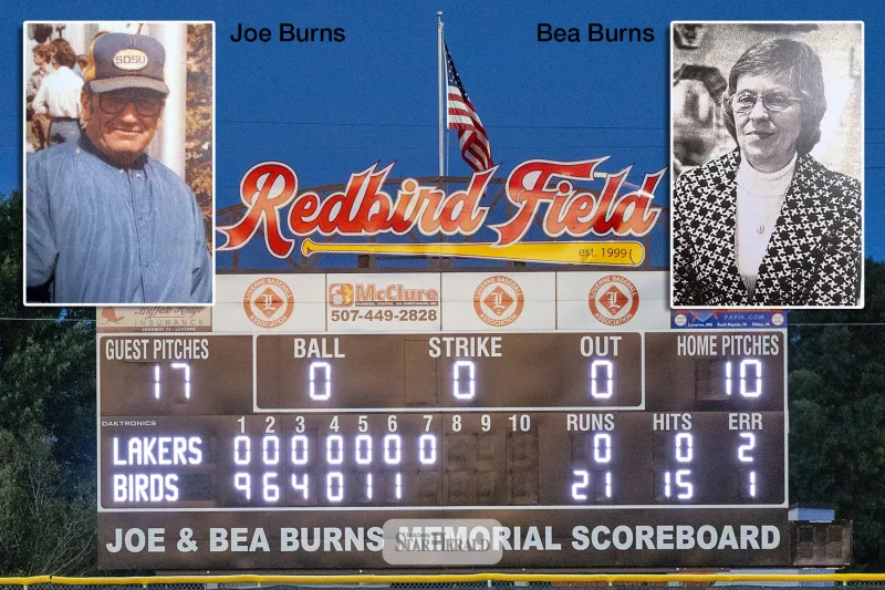 Burns children donate funds for new Redbird Field scoreboard
