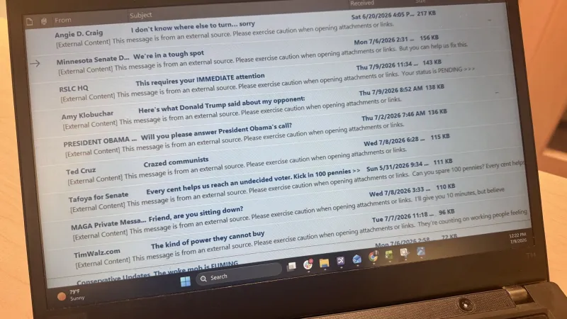 Political emails flood inboxes with urgent money asks