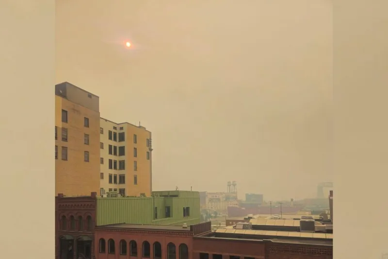 You Can Smell It Indoors: Wildfire Smoke Turns Northern Minnesota Sky Orange as Air Quality Alerts Continue