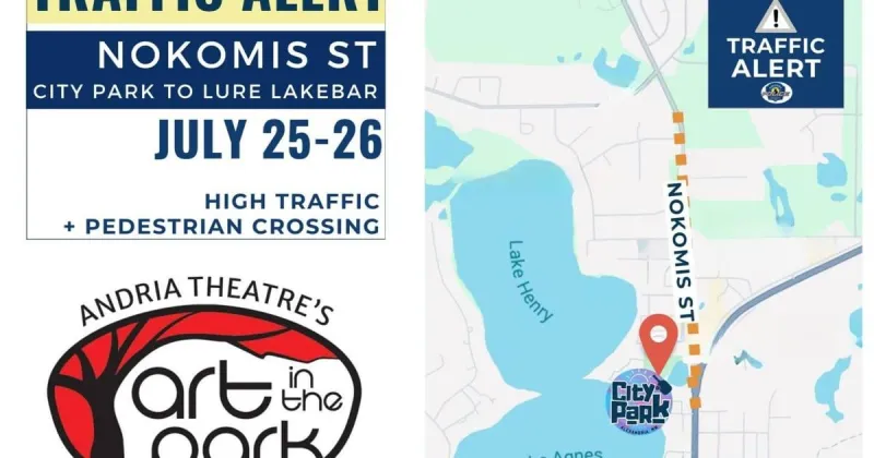 Alexandria PD says it will be busy in the area with Art in the Park this weekend