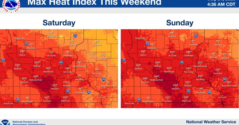 Hot weekend expected with heat indices near 100 degrees possible