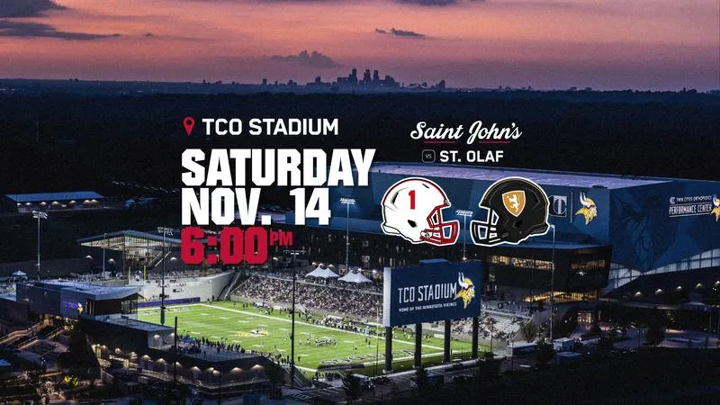 SJU's Nov. 14 Game vs. St. Olaf Moved to 6 p.m. at TCO Stadium in Eagan