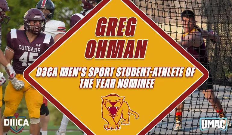 Greg Ohman Nominated for D3CA Men's Sport Student-Athlete of the Year