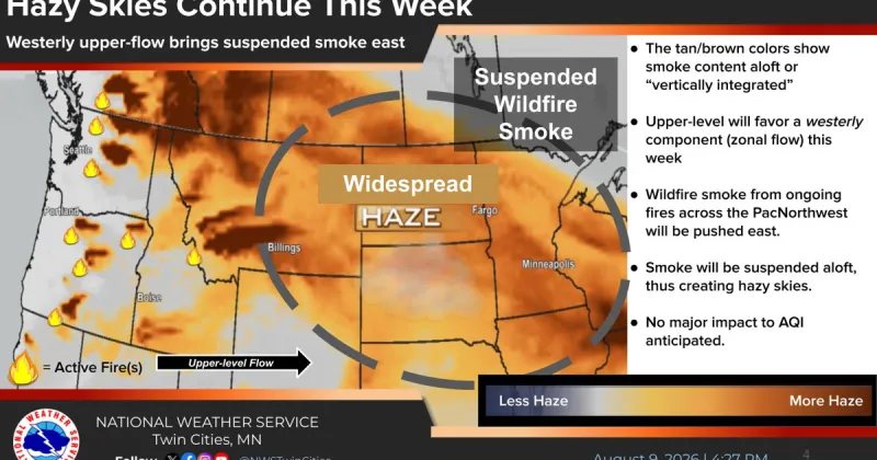 Smoke to arrive in Minnesota, this time from wildfires in the Pacific Northwest