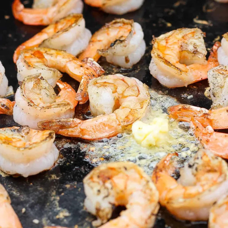 Garlic Butter Shrimp on the Blackstone