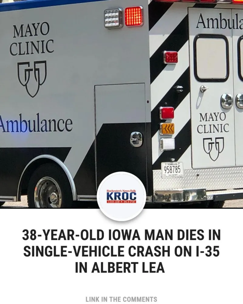Iowa man Killed in Crash On I-35 in Albert Lea