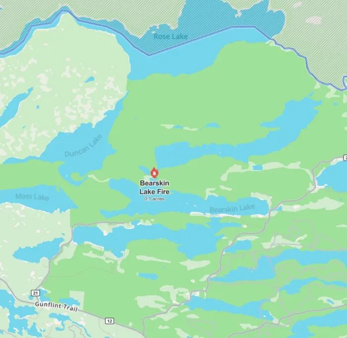 Firefighters respond to overnight fire near Bearskin and Daniels lakes