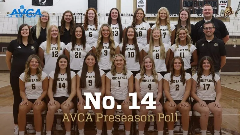 Mustang volleyball ranked No. 14 in AVCA Preseason Poll