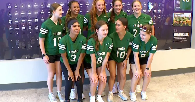 Rosemount's girls flag football state champs to sound the Gjallarhorn at Vikings preseason game