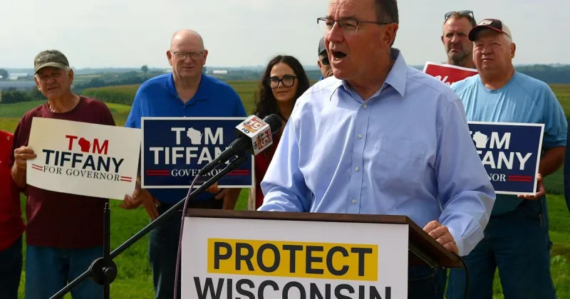Tom Tiffany says 'No' to data centers unless subsidies end during Coon Valley farm visit