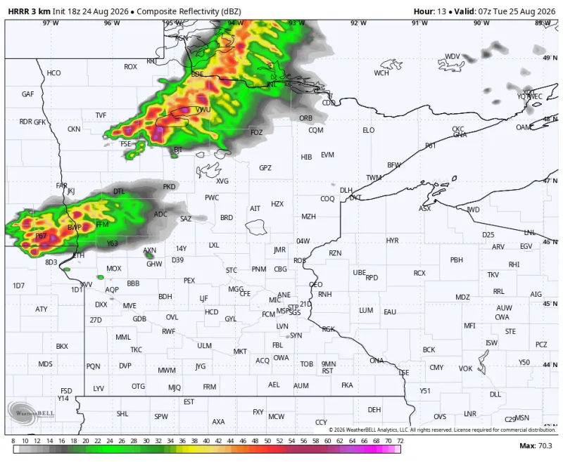 Thunderstorms return Monday night