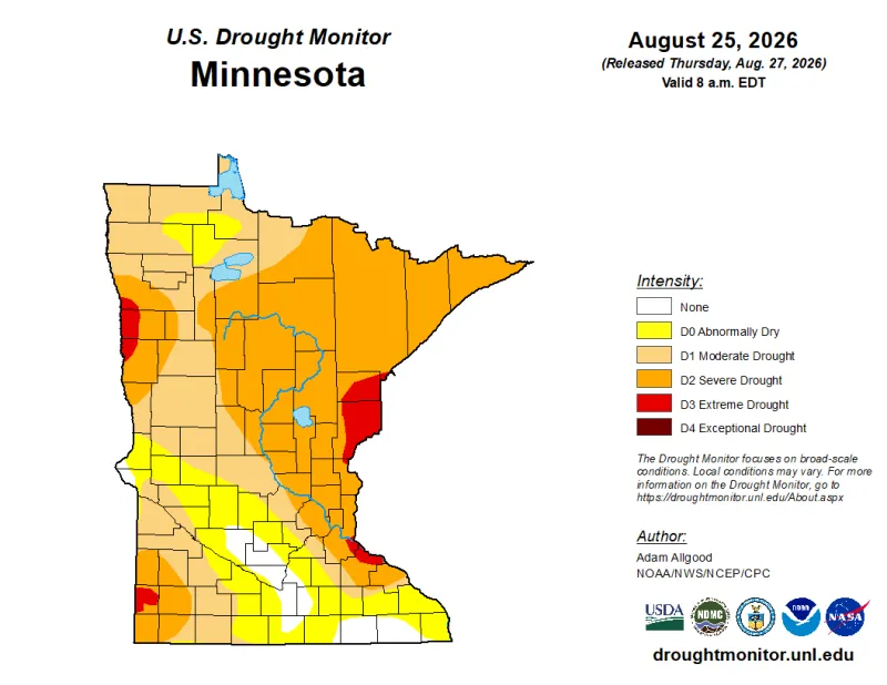 Extreme drought expands its reach across Minnesota