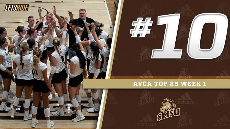 Mustangs jump four spots to No. 10 in recent AVCA poll
