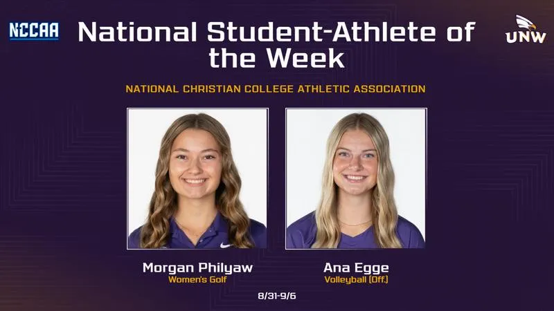 Egge, Philyaw Open Season as NCCAA Student-Athletes of the Week