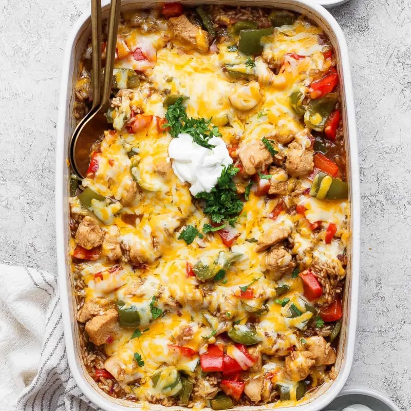Chicken Fajita Casserole with Rice