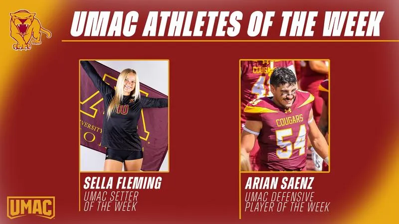 Fleming and Saenz Earn UMAC Athlete of the Week After First Week of Action