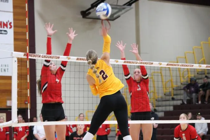 Minnesota Crookston Volleyball Dominates From Start to Finish in Sweep of Minot State