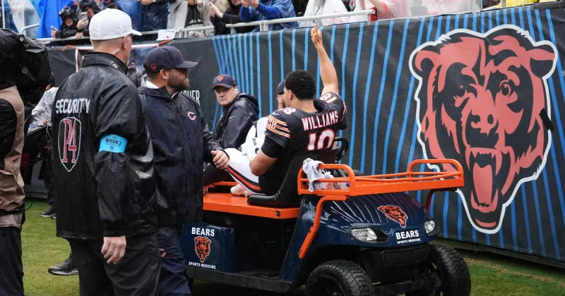 Bears QB Caleb Williams "week to week" but "will likely miss some time" after hamstring injury vs. Vikings, Ben Johnson says