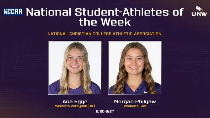 Egge, Philyaw Again Named NCCAA Student-Athletes of the Week