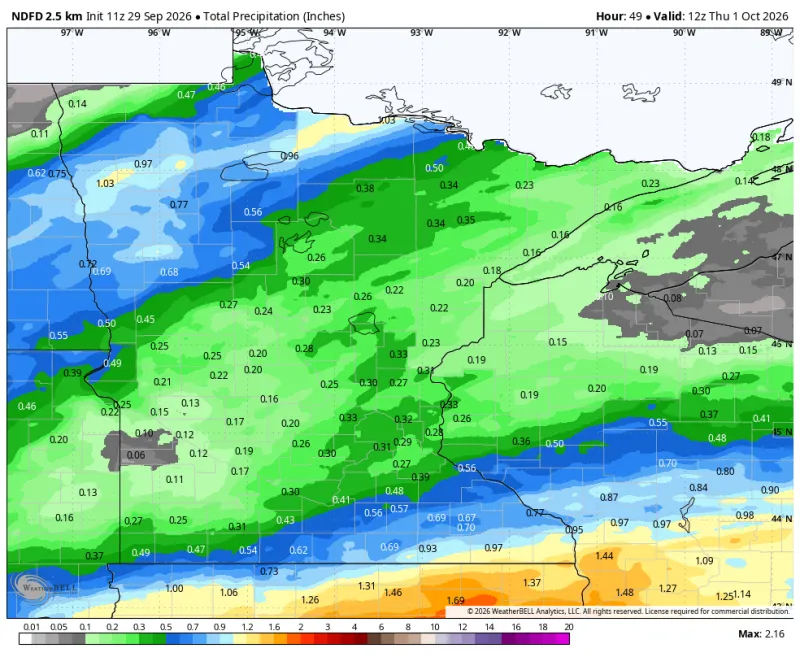 Rain expands east Tuesday into Wednesday
