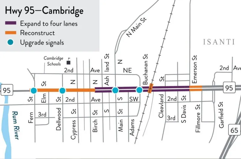 Hwy 95 Reopening Through Cambridge After First Phase of Two-Year Project