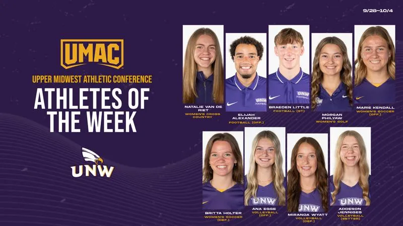 UNW Dominates UMAC Athlete of the Week With Nine Selections