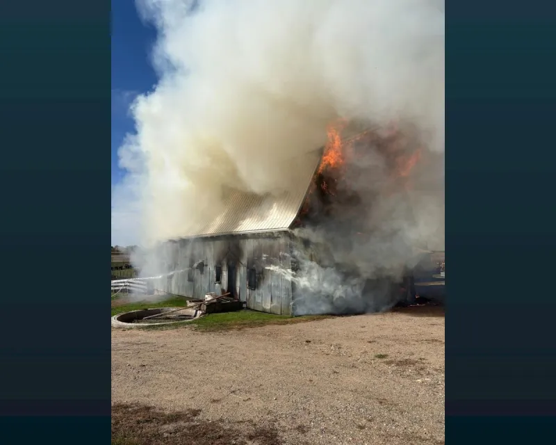 Barn Fire Destroys Structure In Holdingford, Cause Unclear