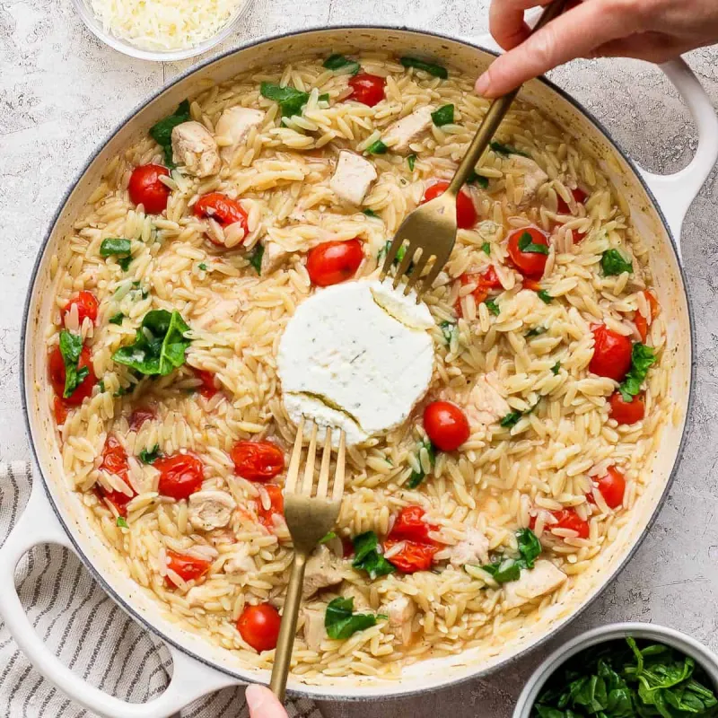 Boursin Orzo with Chicken (One Pot)