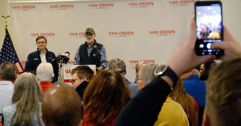 'It's right versus crazy': House Speaker Johnson, Van Orden rally in Sparta