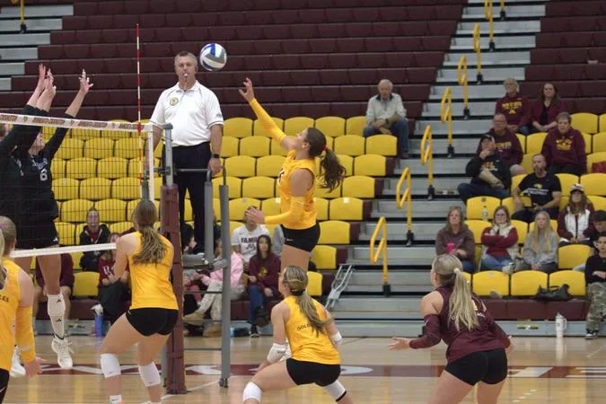Minnesota Crookston Volleyball Swept by Winona State on Homecoming Friday