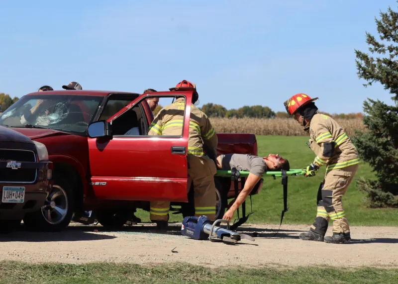 Mock crash illustrates to students dangers of distracted driving